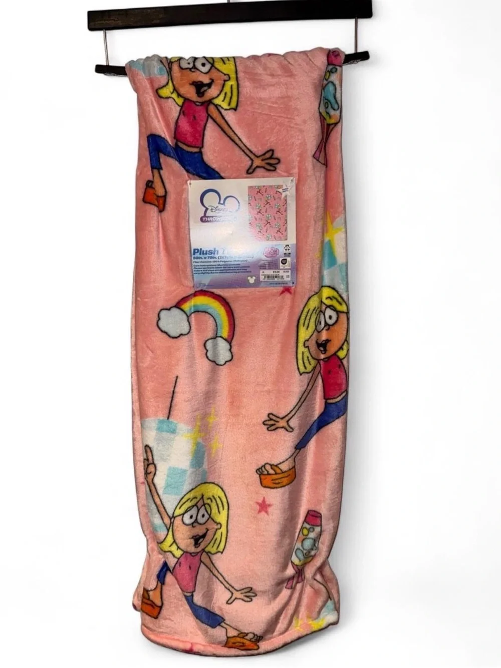 Disney Channel Throwback Lizzie McGuire Plush Throw Blanket Pink 50x70 NWT